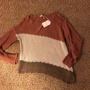Slanted block sweater